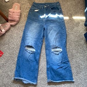 Baggy dark washed girls jeans